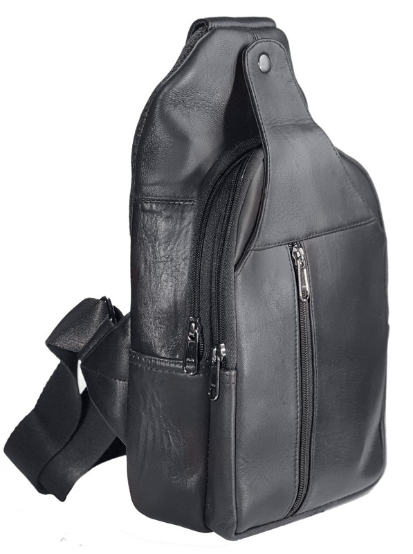 Men's Sling Backpack Genuine Leather Chest bag Crossbody Bag Shoulder Bag