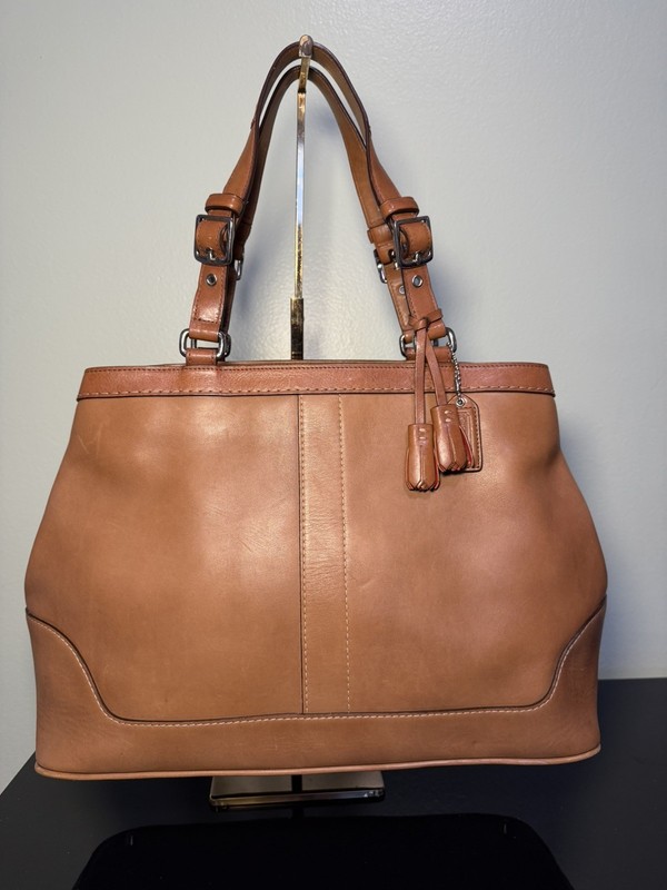 Vintage Coach 2004 Hampton Carryall Handbag H04S-7468 British Tan