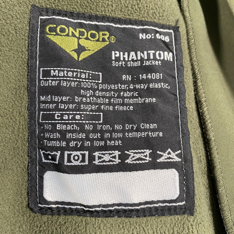 Condor Phantom Jacket Mens Large Green Softshell Fleece Lined Tactical Military gallery