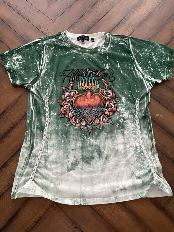 Affliction Women’s T-Shirt Queenie Rae Biker Tattoo Size XL