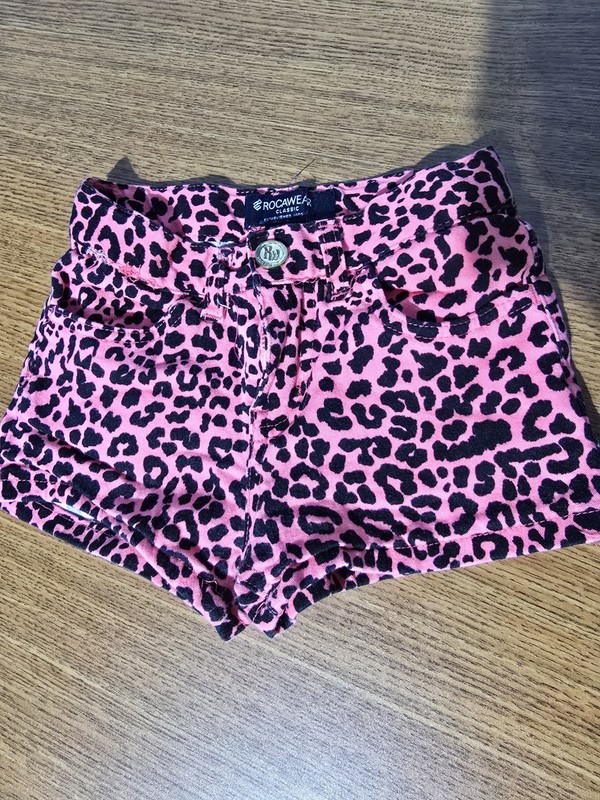Y2K Rocawear Classic Pink Leopard Print Girl’s Denim Shorts