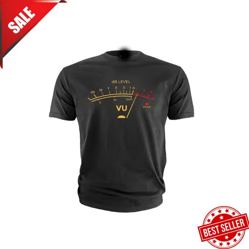 VU Meter Sound Level Tee – Retro Music Recording Studio Graphic Shirt for Fans