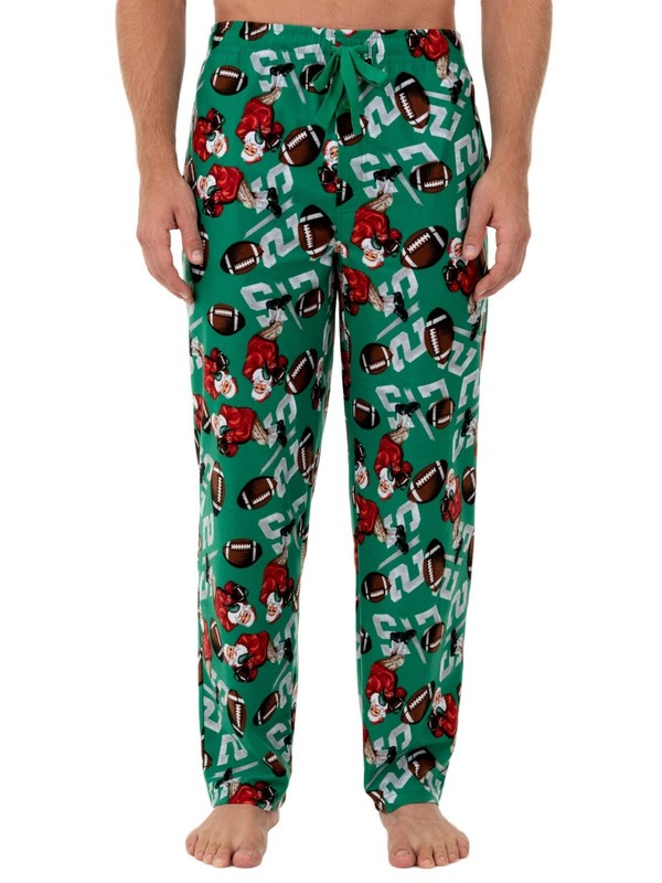 Fruit of the Loom Santa Playing Football Christmas Fleece Sleep Pants Mens S-5XL gallery