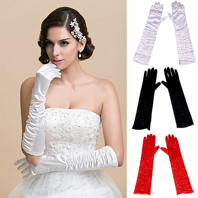 Bridal Wedding Opera Gloves Long Formal Dress-up Gloves for Women Clubs Party US gallery
