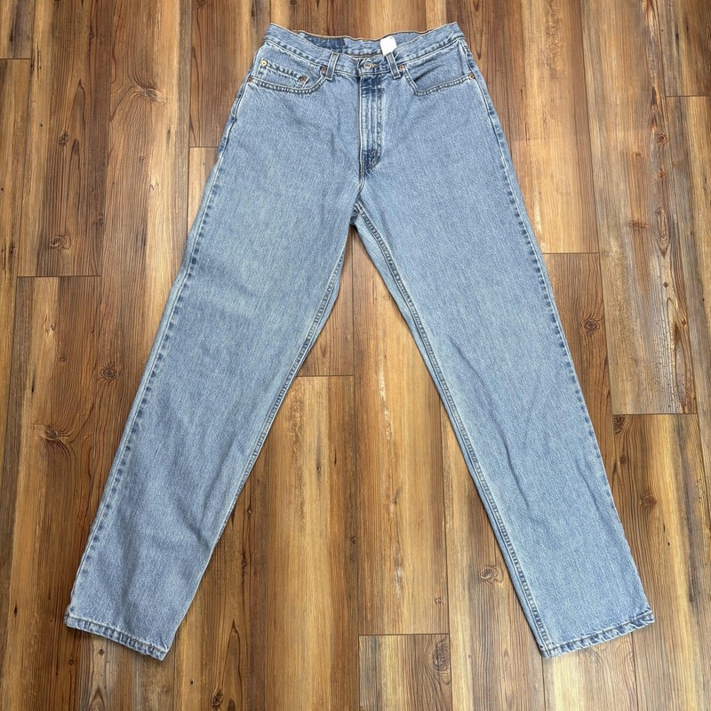 Levis 550 Jeans Mens 34×34 Light Wash Blue Denim Relaxed Fit Tapered Leg Zip Fly
