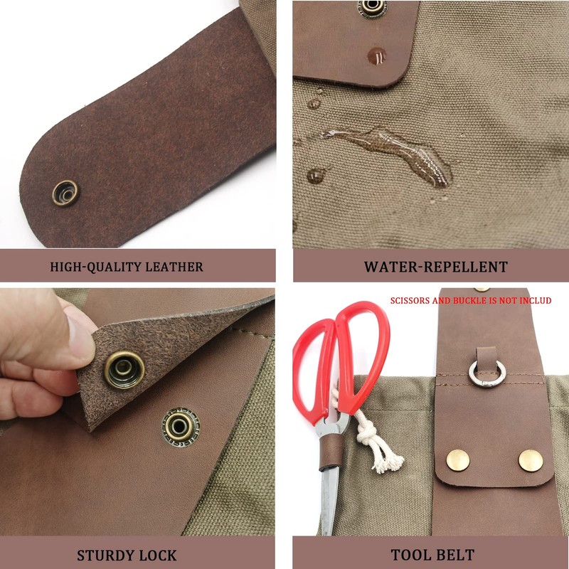 Foraging Pouch Leather Canvas Collapsible Bag Water Resistant Outdoor Camping... gallery