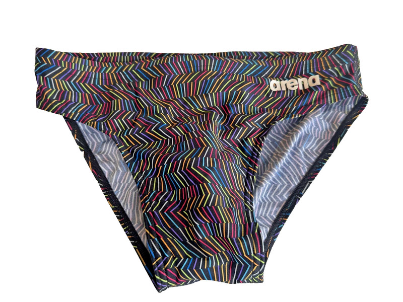 ARENA Mens Size Small Swim Brief. Multi-color Suit. Excellent Condition