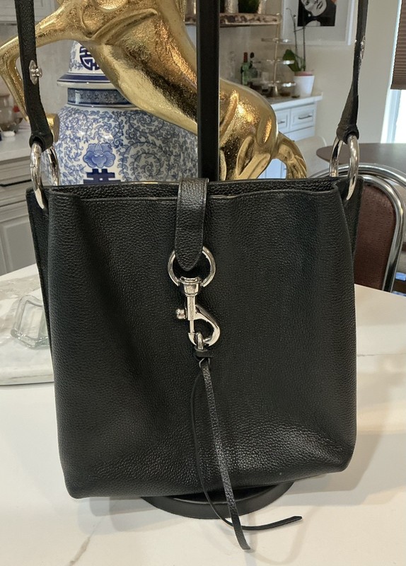 Rebecca Minkoff Megan Small Feed Bag black Leather Purse VGC. FREE SHIPPING