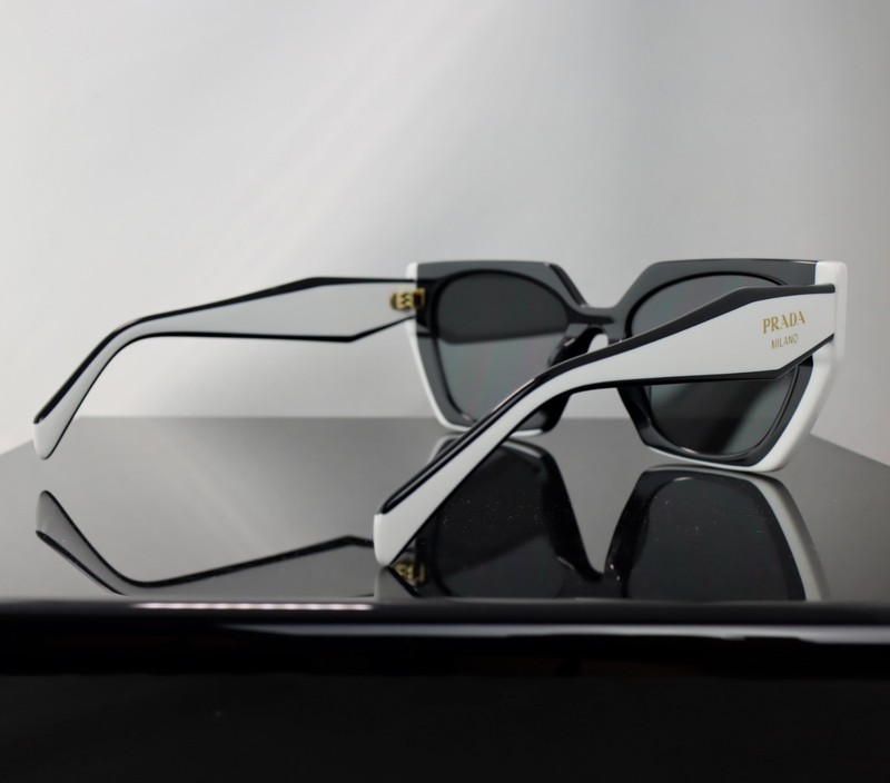 Prada PR15WS Black and White/ Gray Lens Square Sunglasses 100% UV gallery