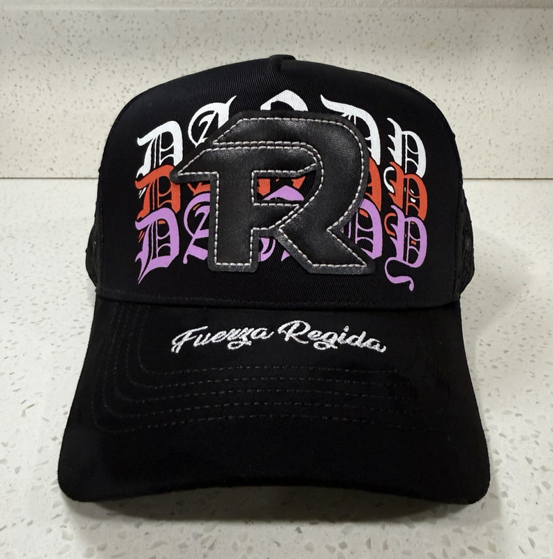 Dandy Hats Fuerza Regida “R” Logo Graphic Print Mesh Back Adjustable Cap