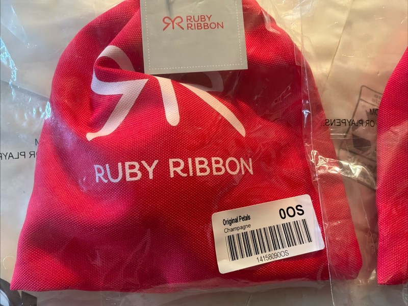 Ruby Ribbon Petals D & Above Bra Inserts Pads 0OL Champagne Nude NWT Set of 2 gallery