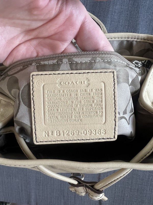 Coach Beige Drawstring Backpack w/ Adjustable Strap, Inner Pockets gallery