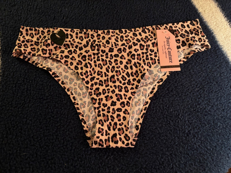 JUICY COUTURE Size XL Leopard Print Panties NWT Smooth No Show Hiphugger Hipster