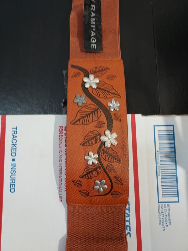 RAMPAGE Brown flower Classic Modern Fashion Belt Wmns Sz 2xl NEW - T6#27 gallery