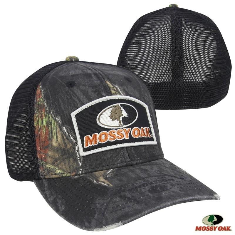 Mossy Oak Distressed Mesh Back Stretch-Fit Cap (L/XL)- MOBE gallery