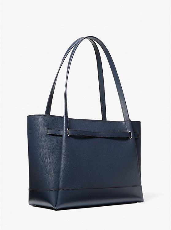 MICHAEL KORS Bag REED LG Belted TOTE Blue Navy Leather gallery