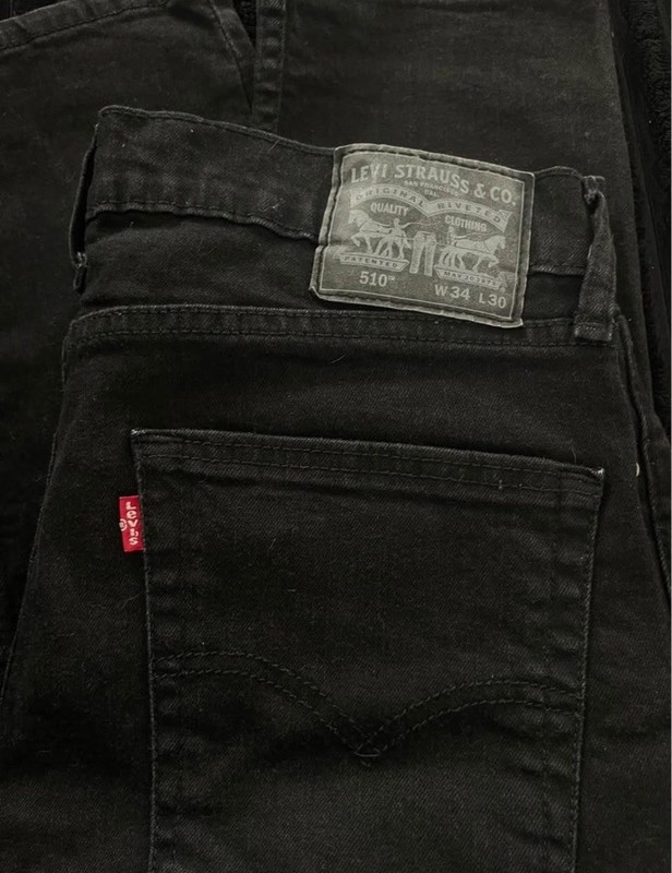 Levi’s Men’s Black Skinny Fit Jeans Low Rise Dark Wash Denim Zip 5-Pocket