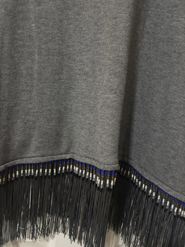 Collection Fringe Beaded ShirtGrey/multi No Tag Best Fits Large gallery