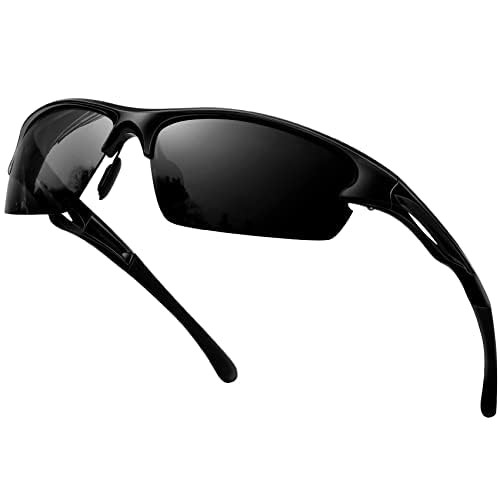 Sunglasses Sports Eyewear Polarized Men’s Black Shiny Cycling Eyewear…