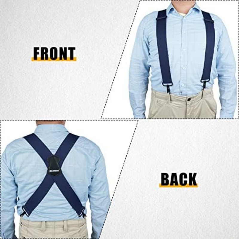 Men’s Heavy Duty Belt Loops X Back 2 Inch Wide Suspenders with 4 Snap Hooks gallery