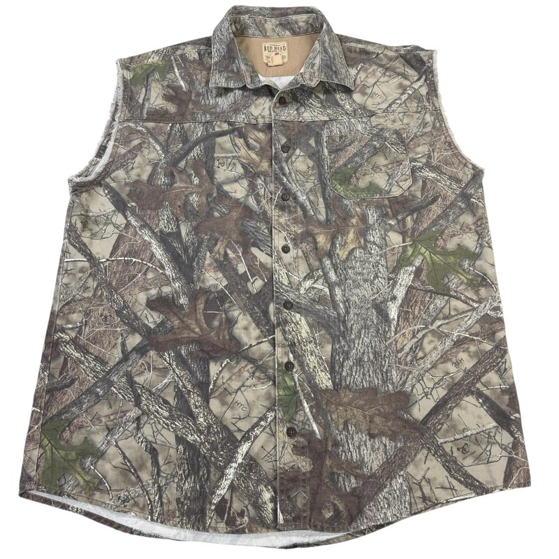 RedHead Camo Sleeveless Shirt Mens XL Brown Excellent True Timber HTC BPOM446