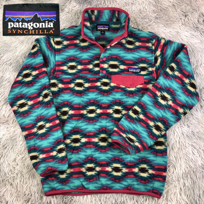 PATAGONIA Synchilla Navajo Aztec Southwestern Snap T Fleece 25455 Sweater XS