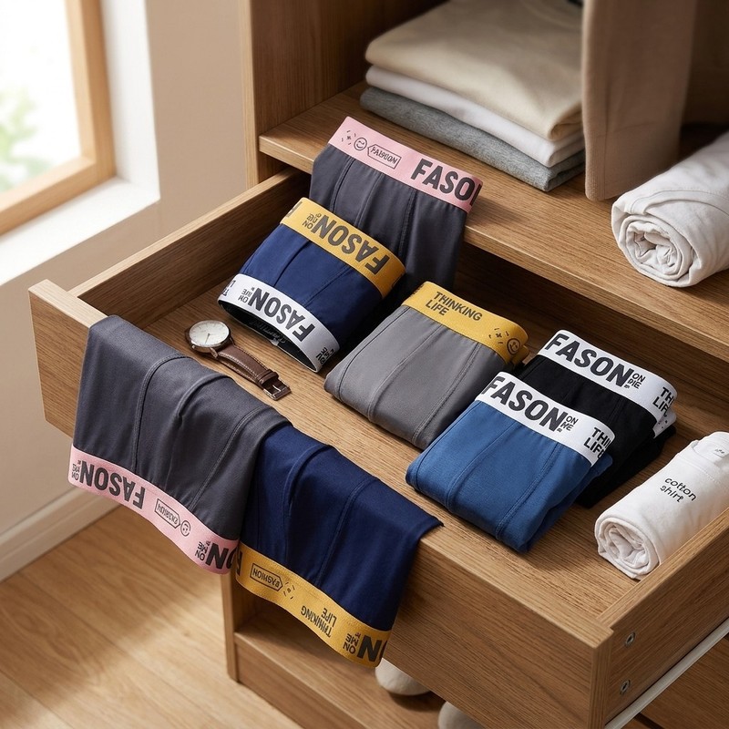 5Pcs Men's Boxer Briefs Soft Breathable Summer Underwear S-XXL gallery