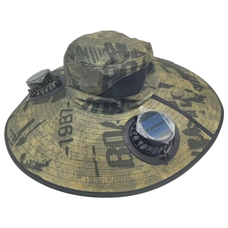 Solar & USB Powered Fan Outdoor Fishing Hat, Sunscreen Sun Hat with Dual Fan NEW gallery