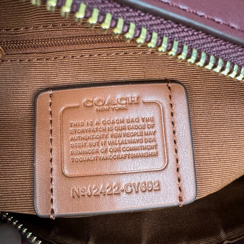 COACH CY692 Rowan Satchel Bag Tan Brown Signature Canvas Cherry Print Outlet New gallery