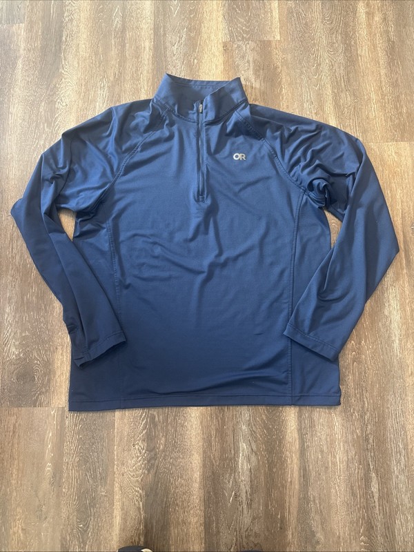 Outdoor Research Baritone 1/4 Zip Pullover Men’s XL Blue Performance Stretch