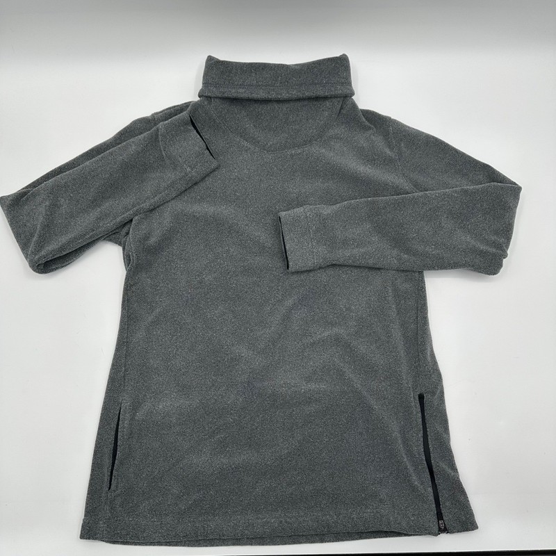 Nike Dri-FIT Gray Fleece Funnel Neck Sweatshirt Side Zip AQ4690-010 Womens Large gallery