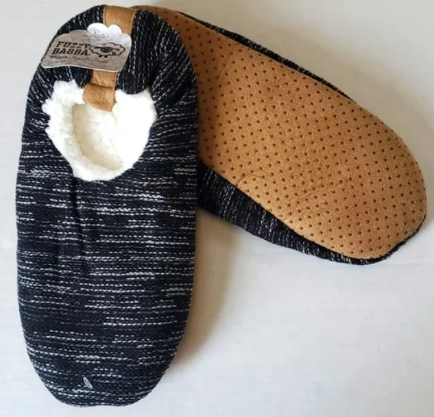 NEW Fuzzy Babba Men’s Sherpa Lined Low Cut Slipper Socks Size M/L 7.5-9.5