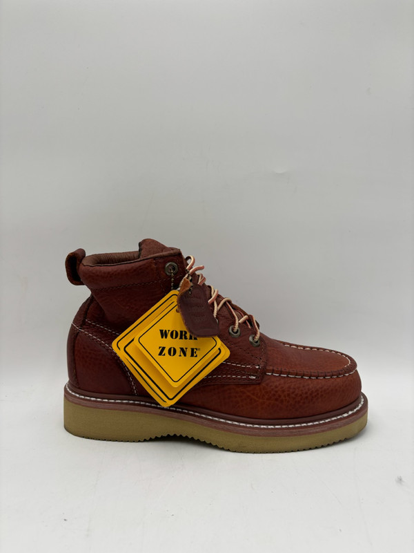 WORK ZONE N634 COPPER WAXY Men's NEW Moc-Toe Boot Brown Multiple Sizes gallery