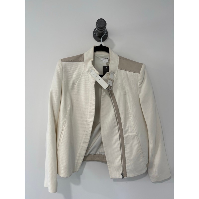 Helmut Lang Moto Jacket Mixed Materials Wool Size 2