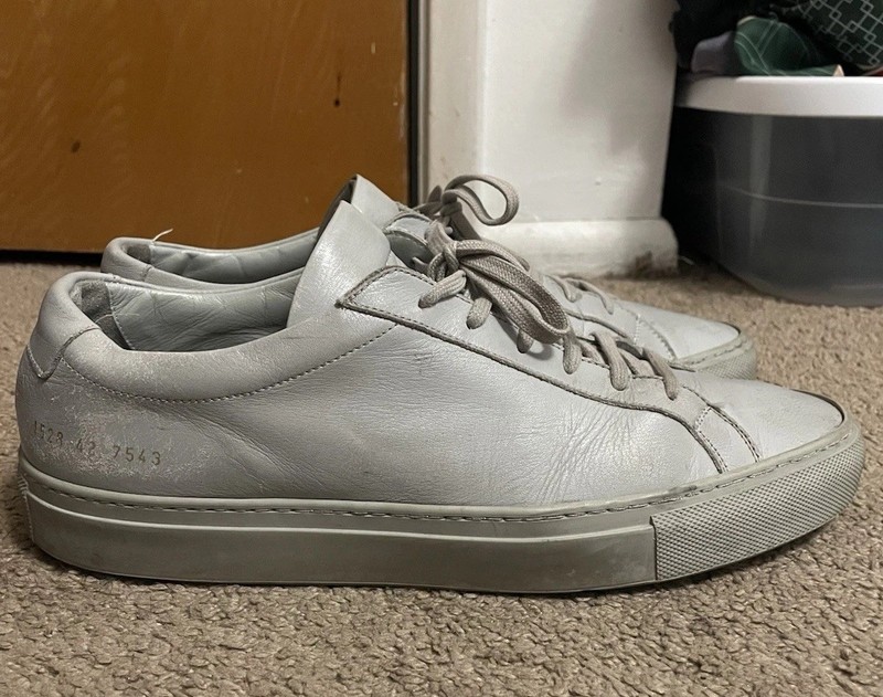 Common Projects Original Achilles Low Sneakers Gray Men’s Size 42 US 9 Grey Worn gallery