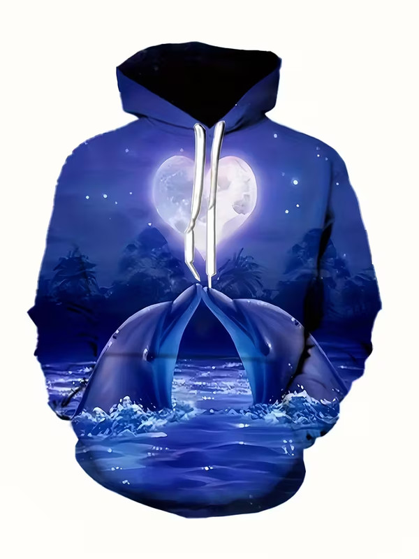 3D Dolphin & Moon 3D All Over Print