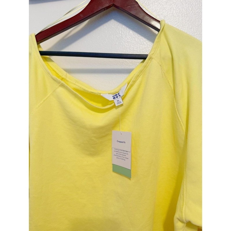 Joylab after shoulder, bright, yellow woman sweater lounge size extra large gallery