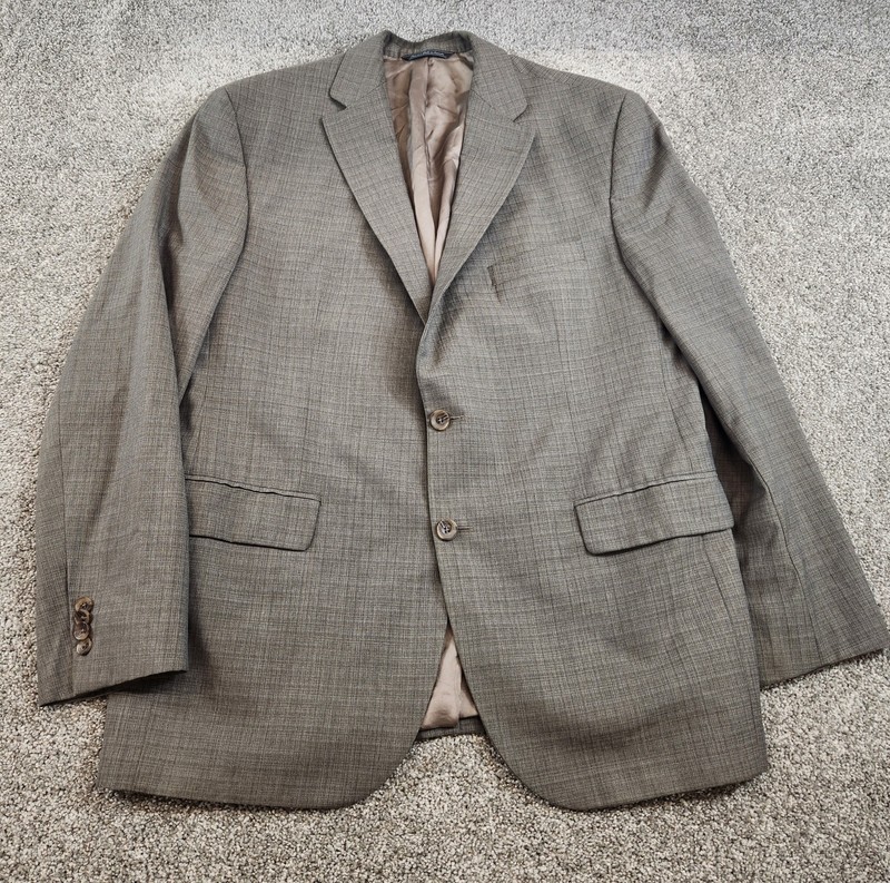 Jack Victor Blazer Mens 44R Wool Gray Napoli CT Sport Coat Plaid Made In Canada gallery