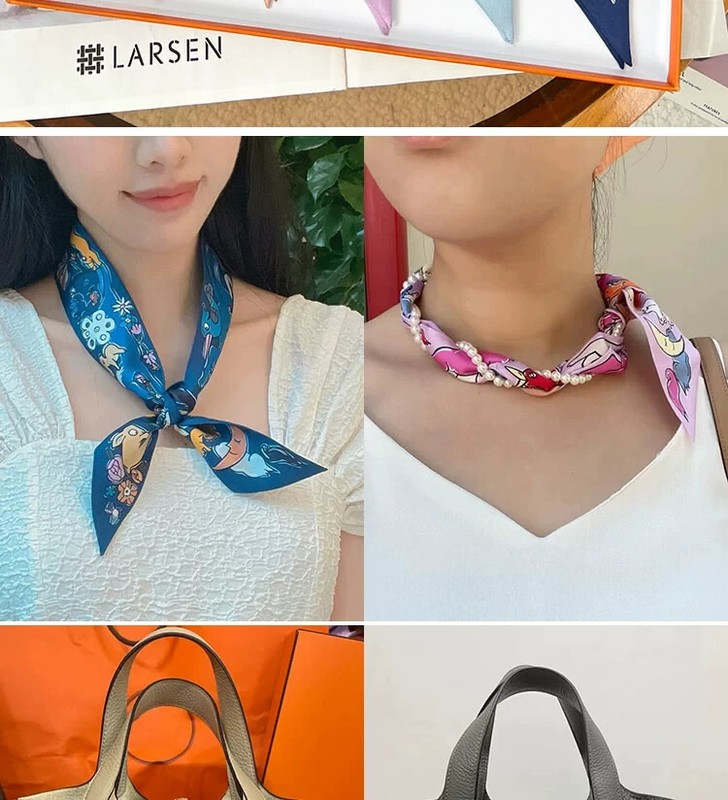 Scarf Ribbon Bag Handle Wrap Silk-Like Twill Satin Neck Hair Accessories gallery