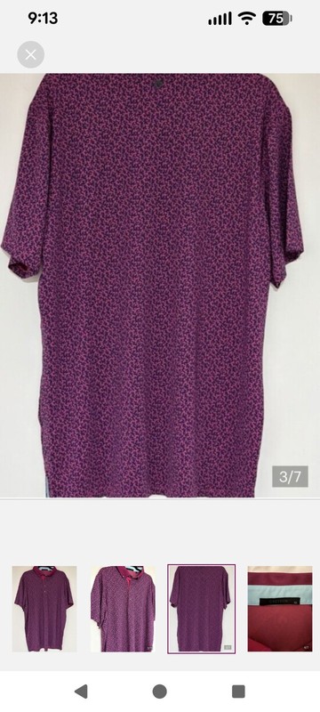 Greyson Men’s Purple/Black Geometric Short Sleeve Collared Button Polo Shirt 2XL gallery