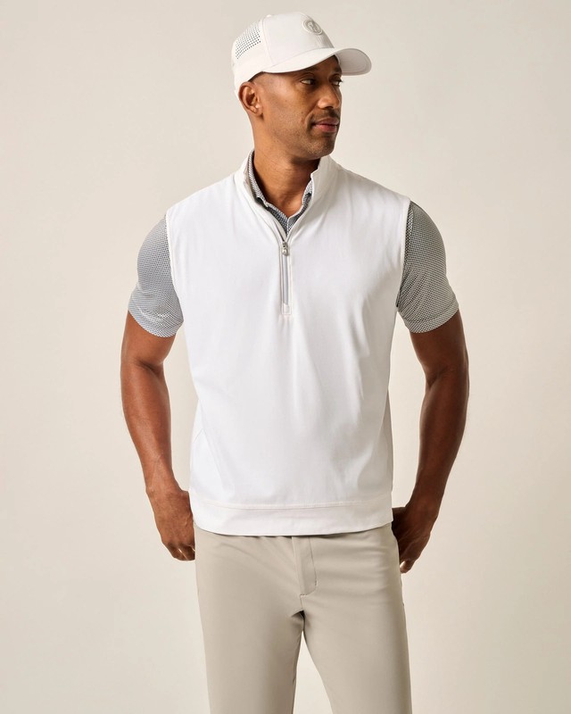 johnnie-O Torque 1/4 Zip Performance Vest White Size L