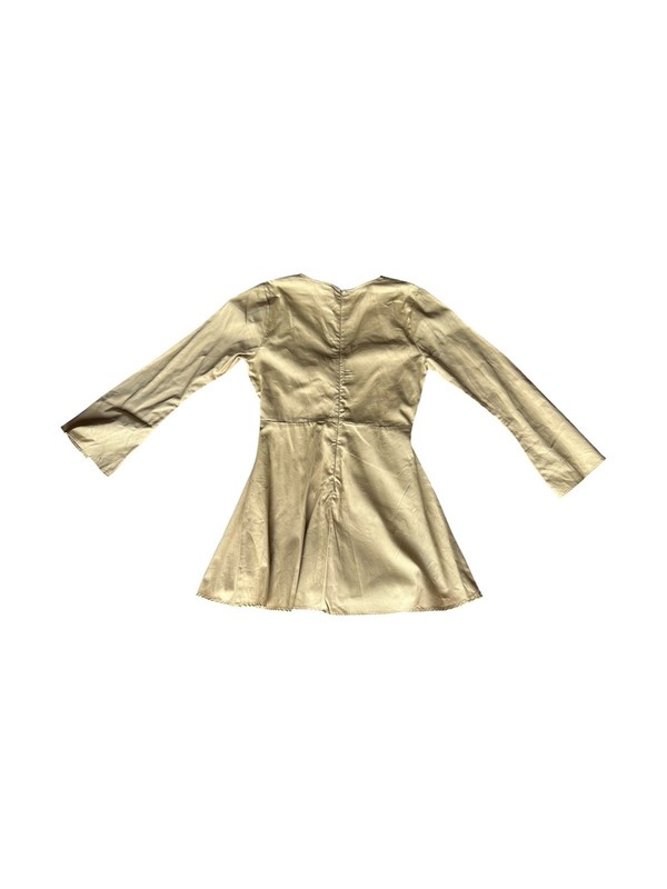 ASOS DESIGN Plunge Twill Mini Dress With Tie Detail in Stone NWOT Size US 12 gallery