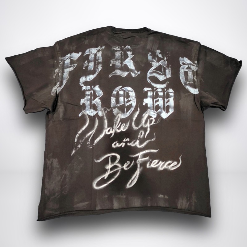 🔥 First Row "Wake Up and Be Fierce" Skull Flame Tee 🔥 gallery
