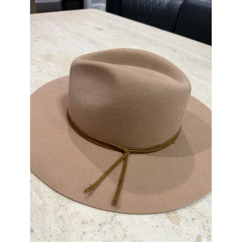 Patina The Aria Tan Wool Fedora Western Hat Handcrafted Wide Brim S gallery