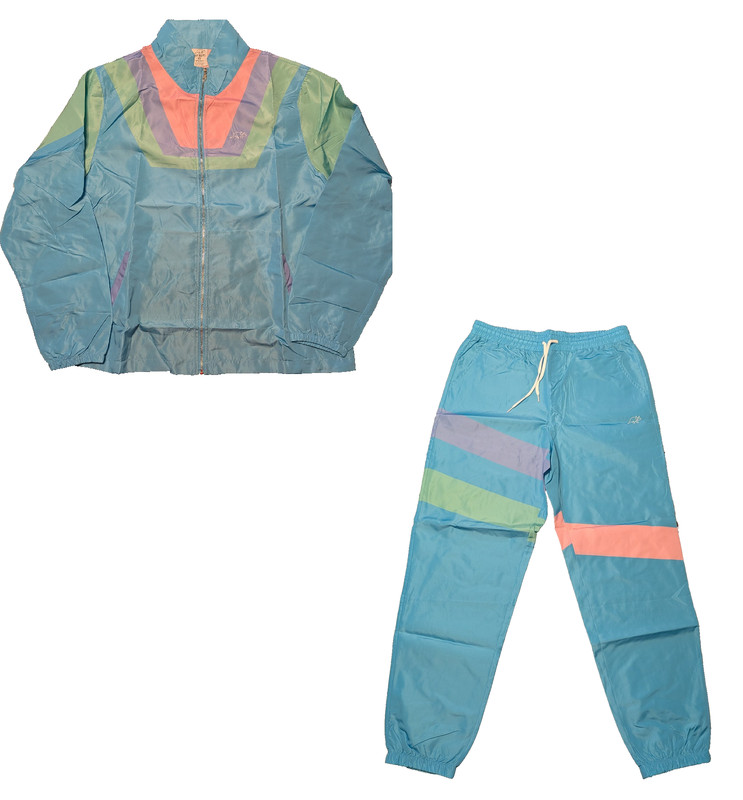 Try Guys Pastel Triceratops Sz XL Windbreaker Jacket and Pants Windsuit Set