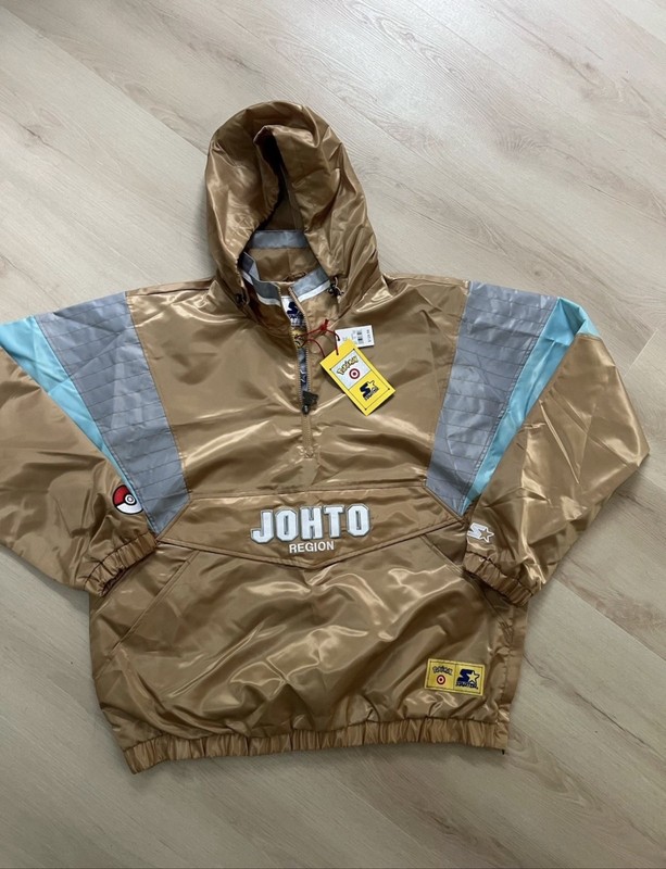 Pokemon Target Starter Pullover Jacket Gold Johto Region L Large