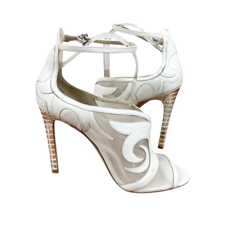 Brian Atwood Linscott Mesh Inset Leather Heels Ankle Strap Wedding Size 9.5 gallery