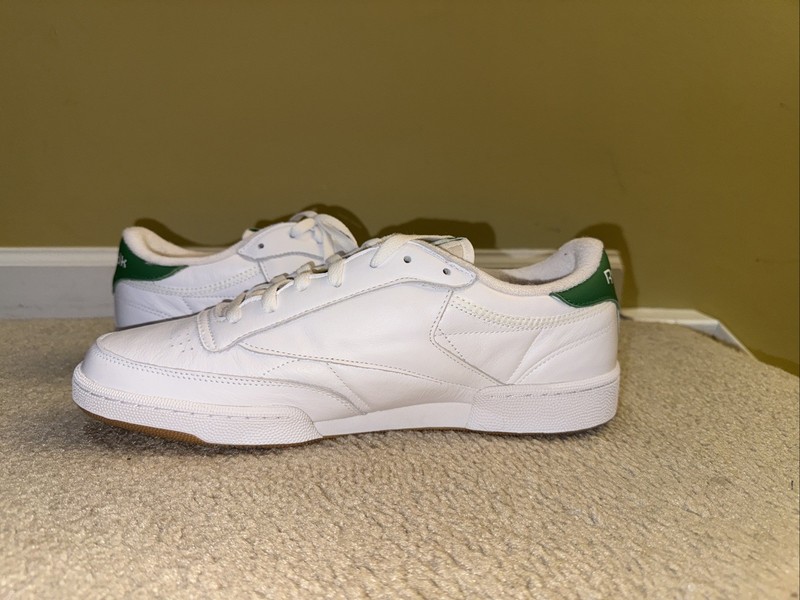 Reebok Club C 85 Vintage Unisex Shoes Men 12/Women 13.5 White Green Leather New gallery