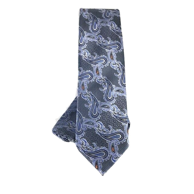 Barcelona Cravatte Men’s Tie & Hanky Set Charcoal Navy Royal Blue Silver Orange