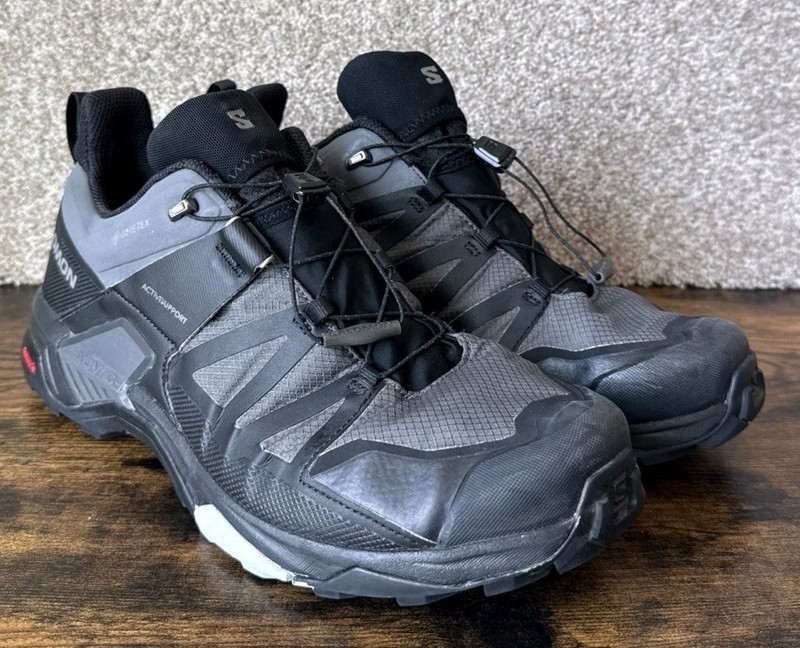 Salomon X Ultra 04 Men’s Size 13 Hiking Shoes Black Magnet Grey Gore-Tex 413851